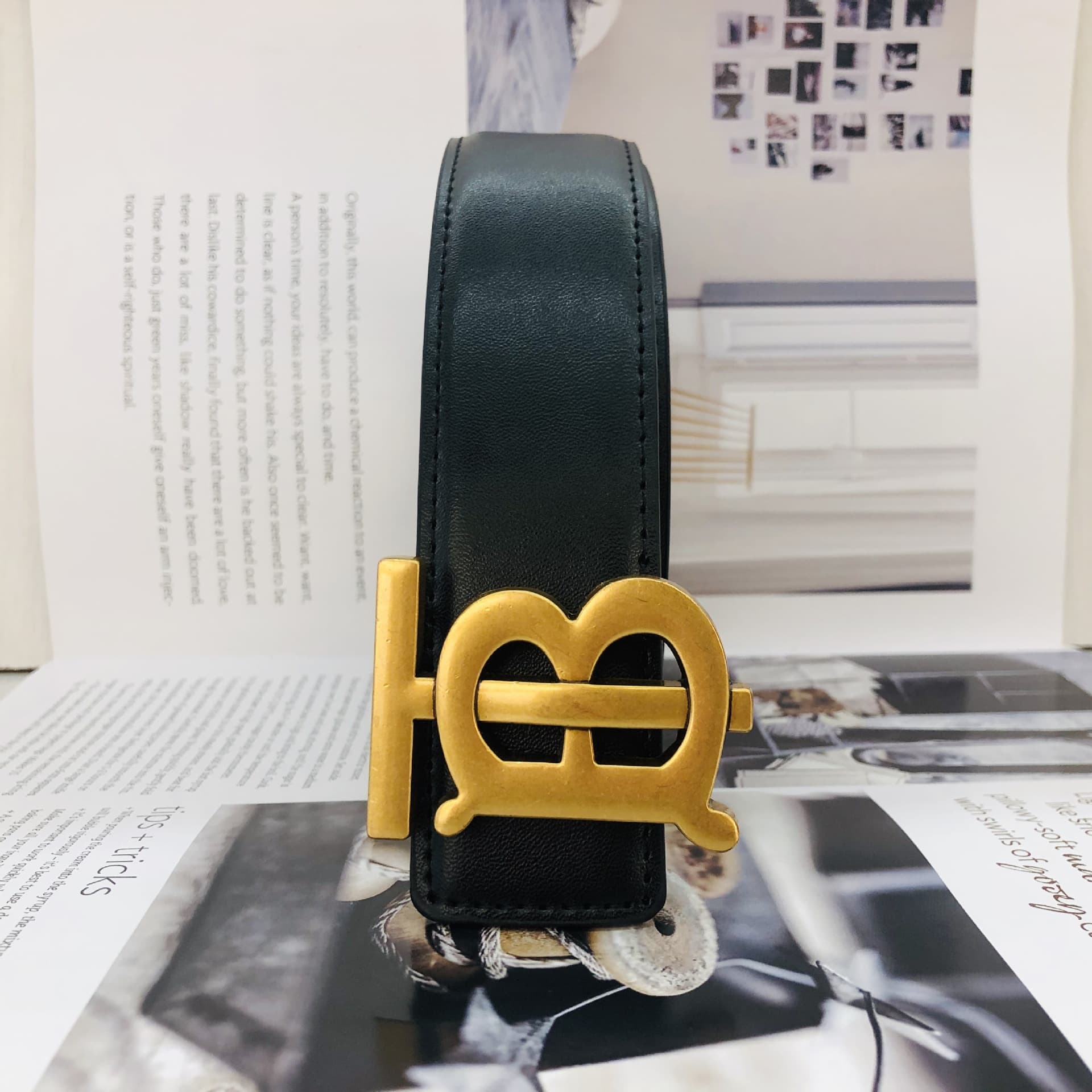 Ceinture classique pour hommes et femmes, avec boucle lisse en cuir de vache TB à double face en relief, ceinture décontractée et polyvalente