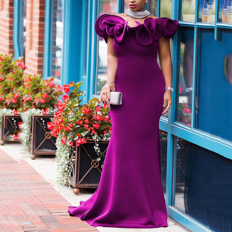 Women's Clothing spring and summer new large size women's slim one shoulder dress bridesmaids banquet small dress