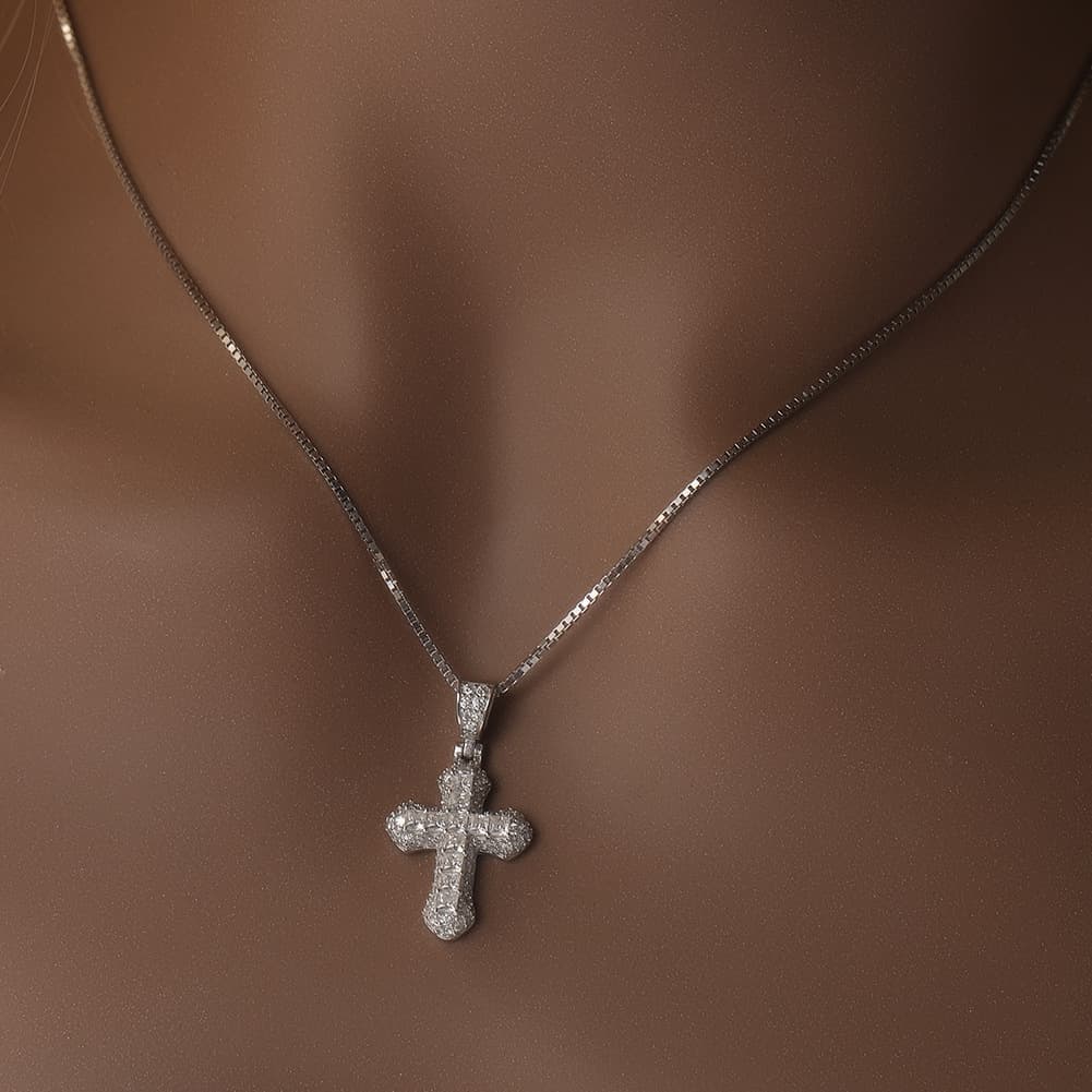 Gold Plated Fashion Mini Cross Personality Versatile Short Clavicle Chain Women's Diamond Fashion Jewelry