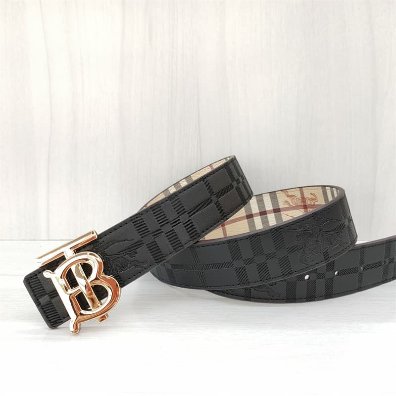 Ceinture classique pour hommes et femmes, avec boucle lisse en cuir de vache TB à double face en relief, ceinture décontractée et polyvalente
