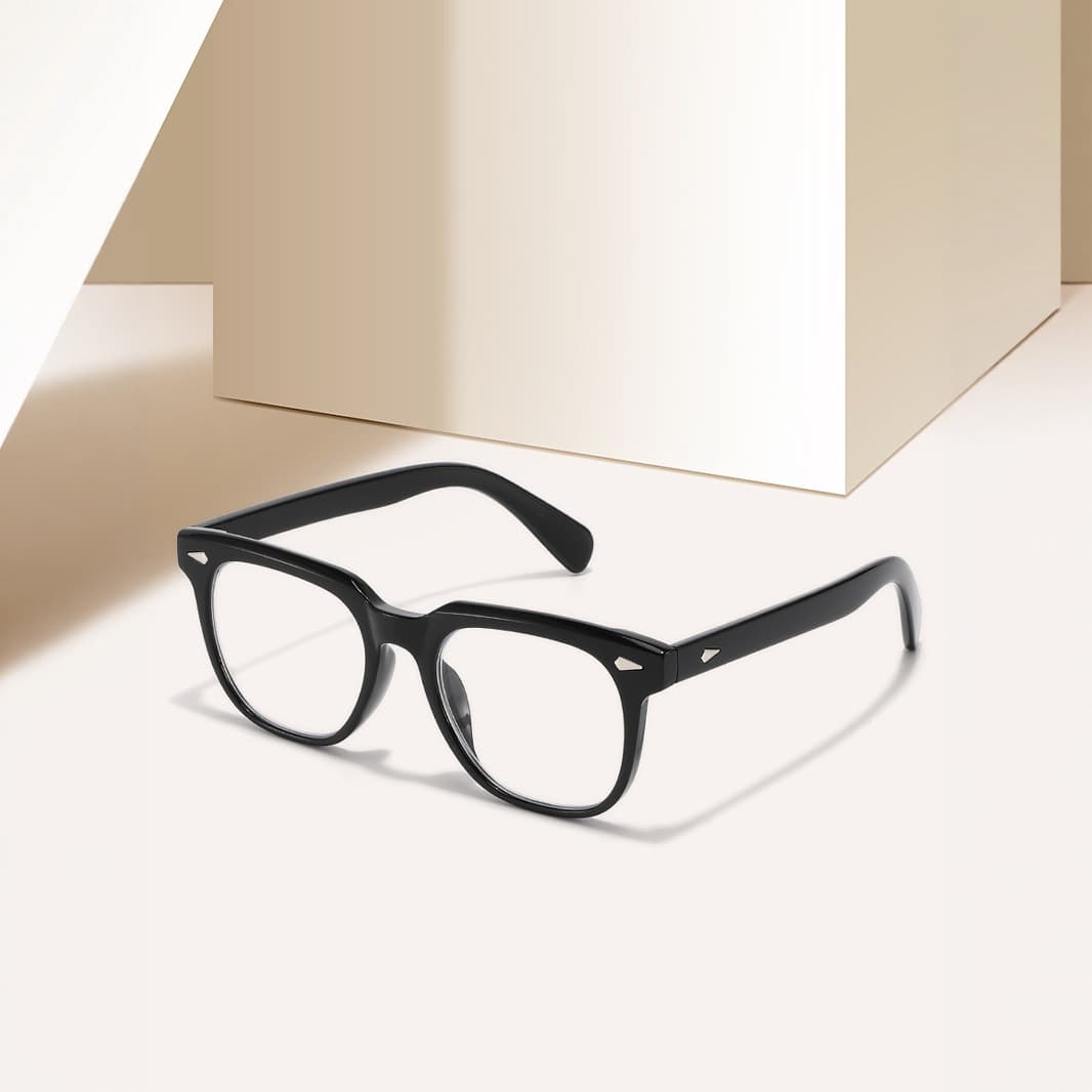 Retro Triangle Nail Unisex Reading Glasses Black Frame Anti Radiation Anti Blue Light Glasses Men's Flat Glasses Frame T1390