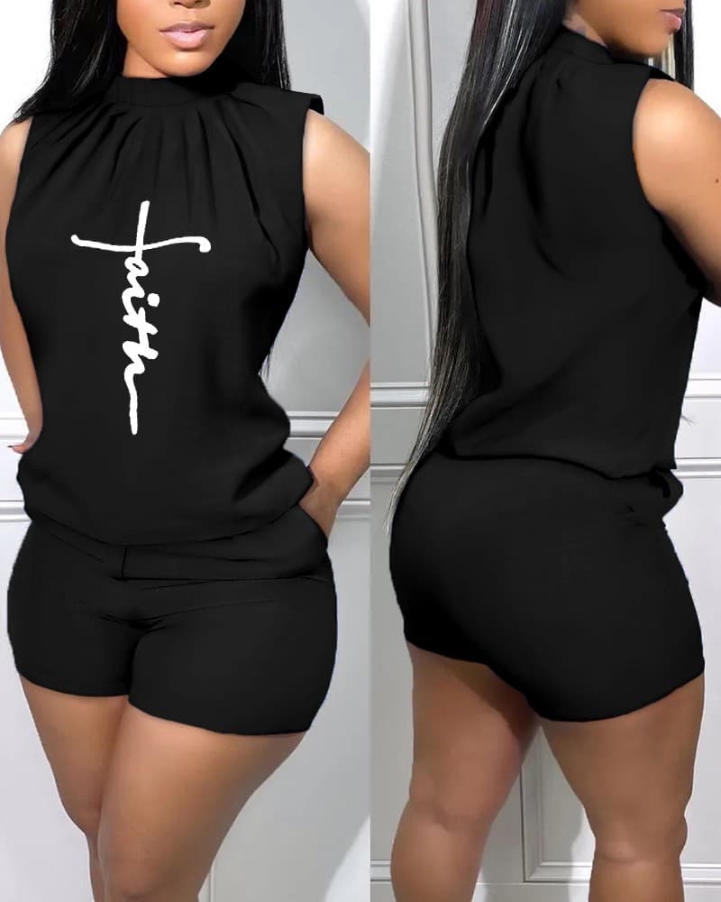 Women's polyester sleeveless fashion casual suit