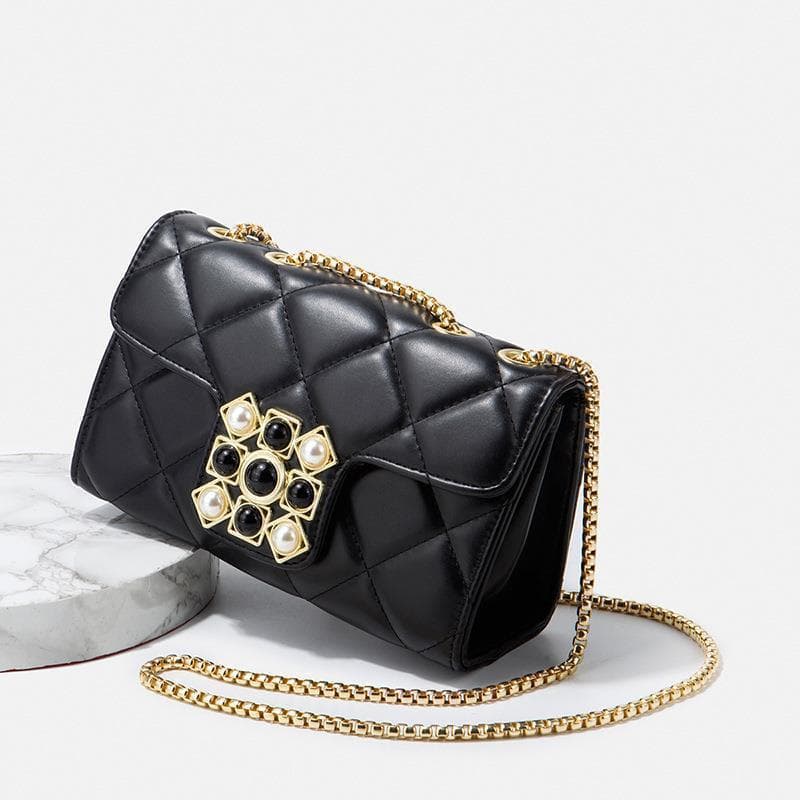 Women's Bags Pearl Diamond Buckle Women's Bag Large Capacity Bag Trendy Versatile Shoulder Messenger Bag Diamond Chain Bag