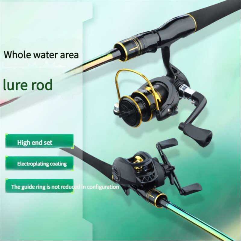 Luya Rod Full Set Of Versatile For Sea Throwing, Long-range Shooting, Straight Handle Rods, Spinning Water Droplet