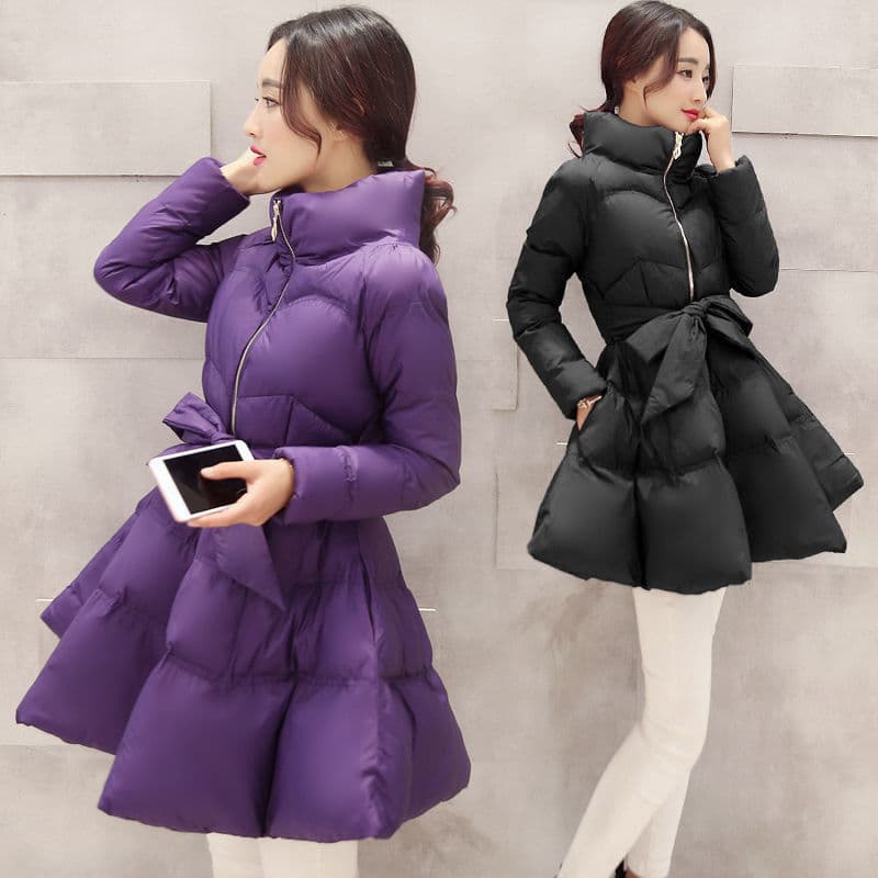 Women's Clothing 2024 winter new cotton padded jacket for women, medium length, slim fitting stand up collar, slim fitting puffy cotton padded jacket