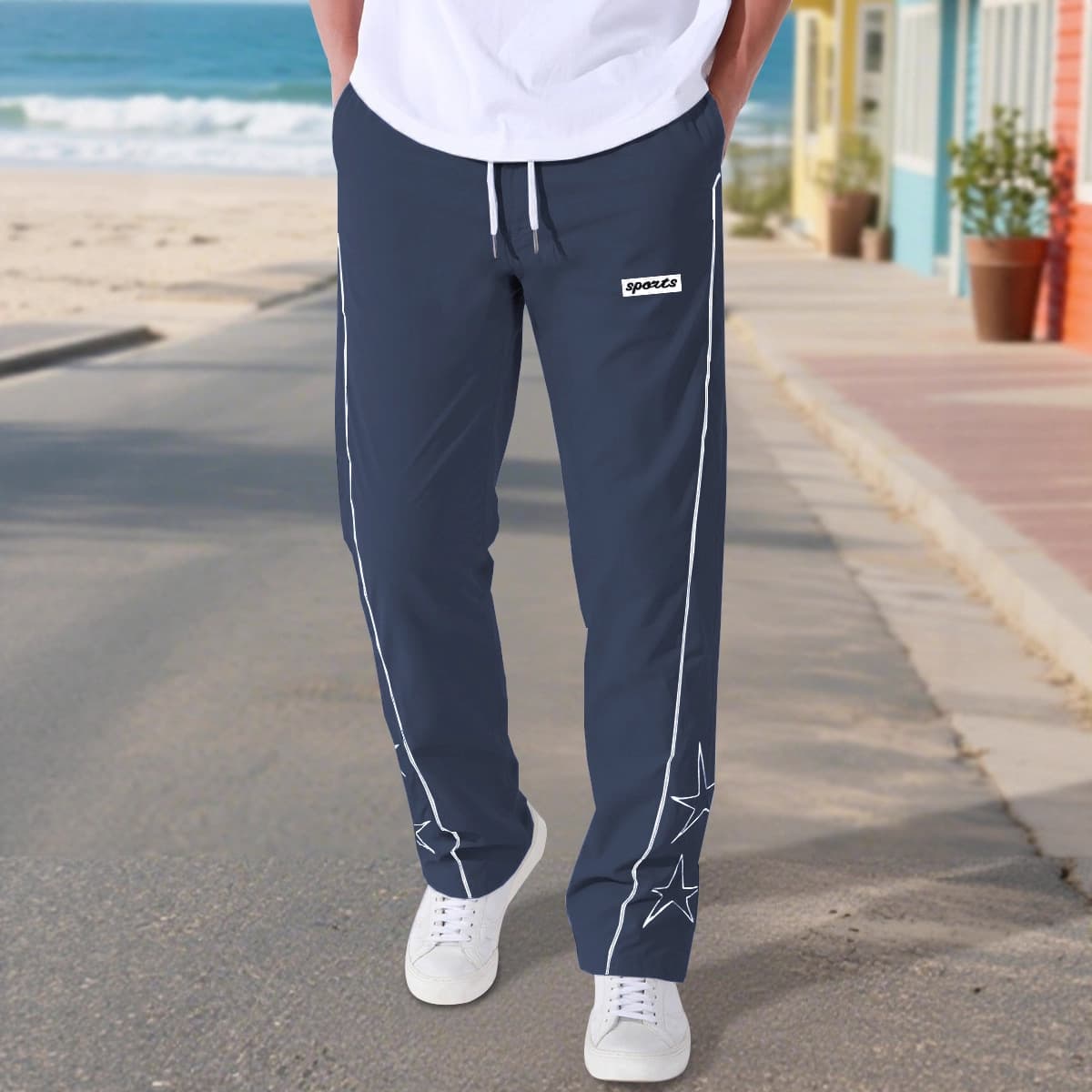 Men's Star-Embroidered Joggers - American Streetwear Sweatpants With Celestial Design (7 Colors, S-3XL)