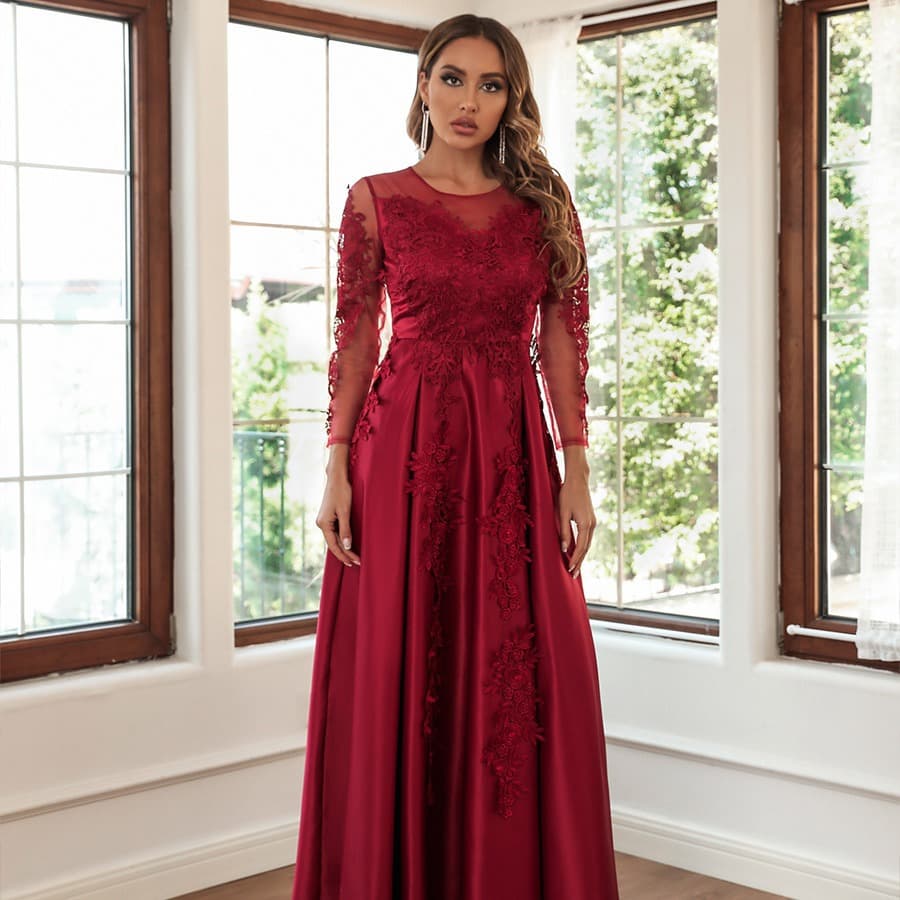 Women's Clothing Lace Swing Sexy Long Skirt Trailing Banquet Evening Gown