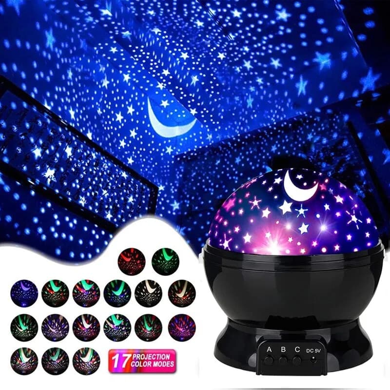 Starry Projector Night Light Rotating Sky Moon Lamp Galaxy Lamps Home Bedroom DecorationStarlight Christmas Lights for
