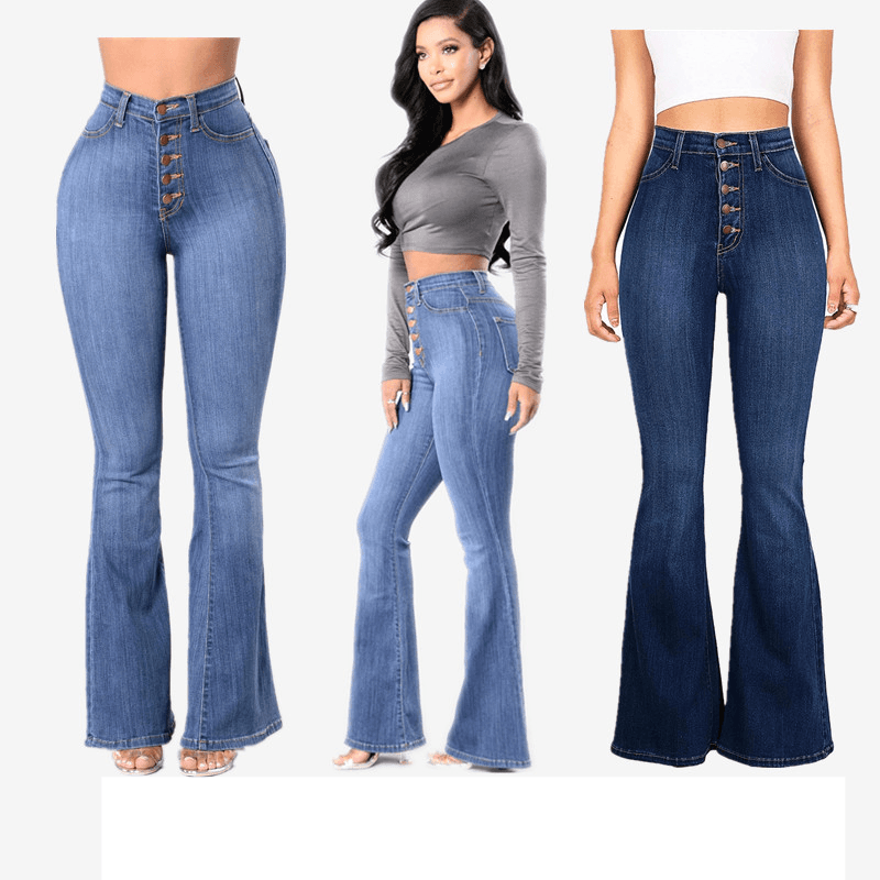 Women's Fashion Wash Flared Jeans