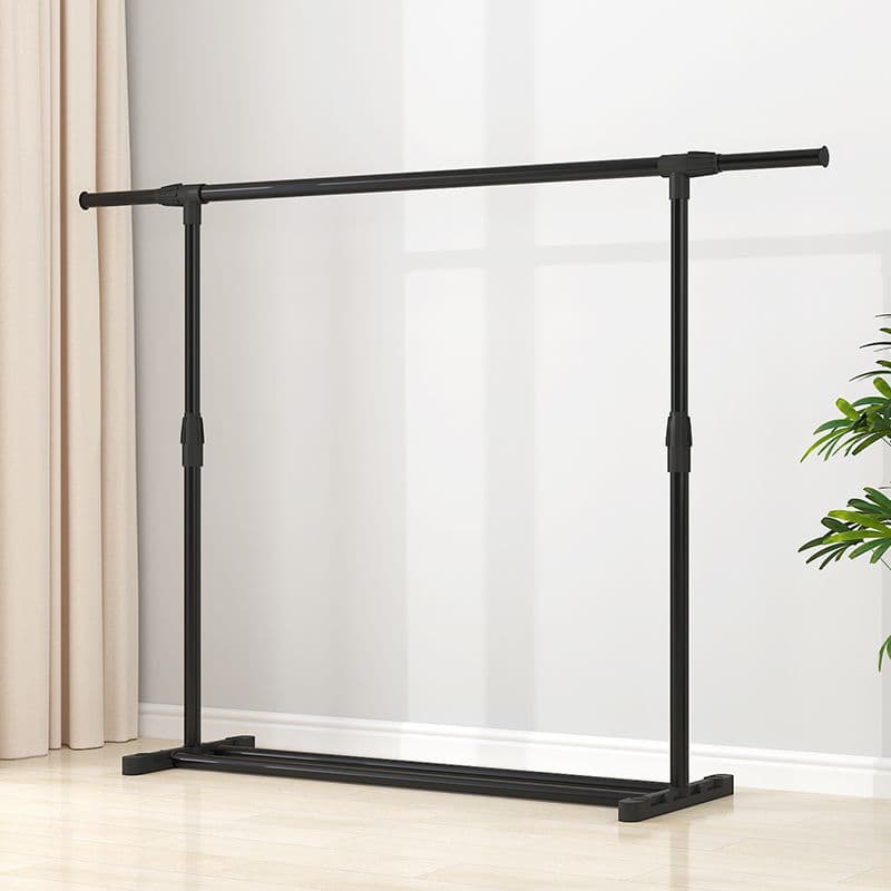 ​​Adjustable Double Rod Clothing Rack - Freestanding Garment Hanger With Wheels (Modern Iron Frame, Space-Saving For Home & Store Use)