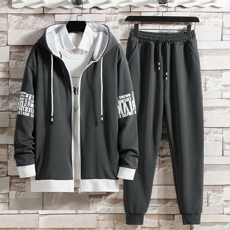 2022 Autumn New Men's Casual Sports Suit Fashion Trend Long Sleeve Sweater Pants Two-piece Set Wholesale