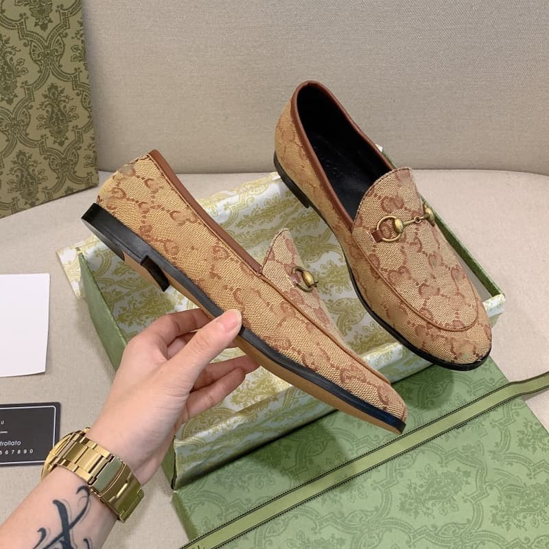 Mocassins en cuir avec boucle en fer à cheval en métal pour chaussures pour femmes, pas décontracté, personne paresseuse, semelle plate, double G