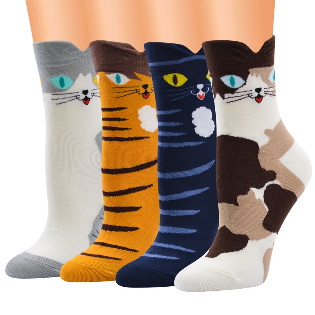 Women's socks Long stereoscopic Little Wildcat series Korean cartoon stereoscopic socks ladies pure cotton cylinder