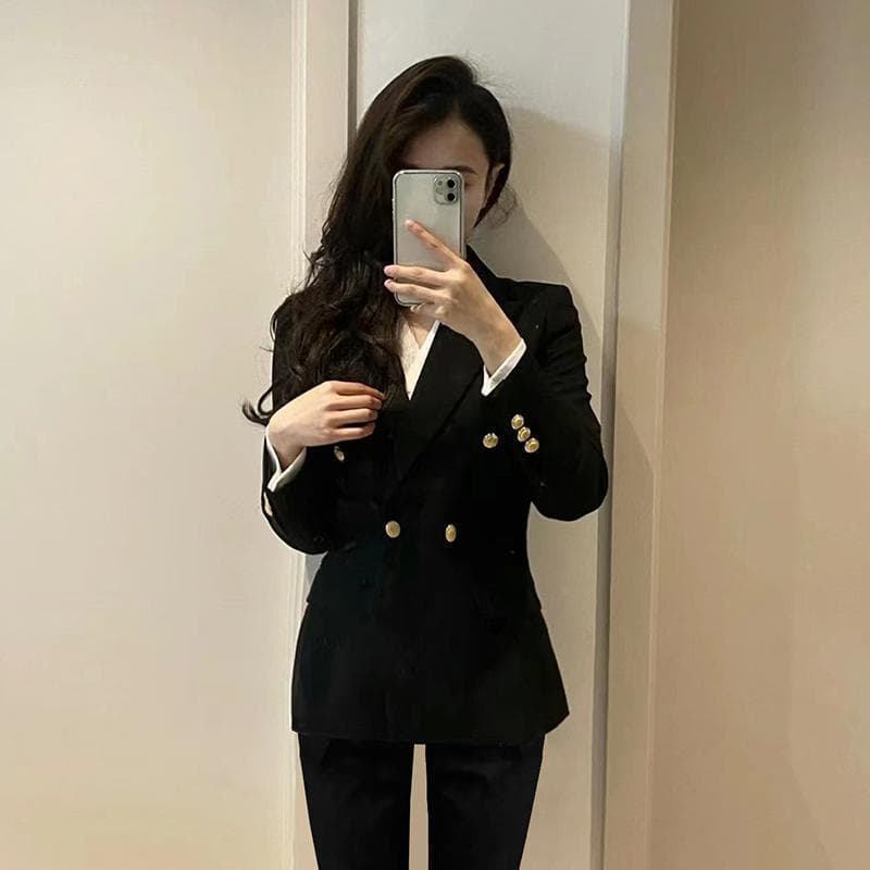 2025s Formal College Student Civil Servant Interview, Spring And Autumn Black Professional Suit, Female Suit