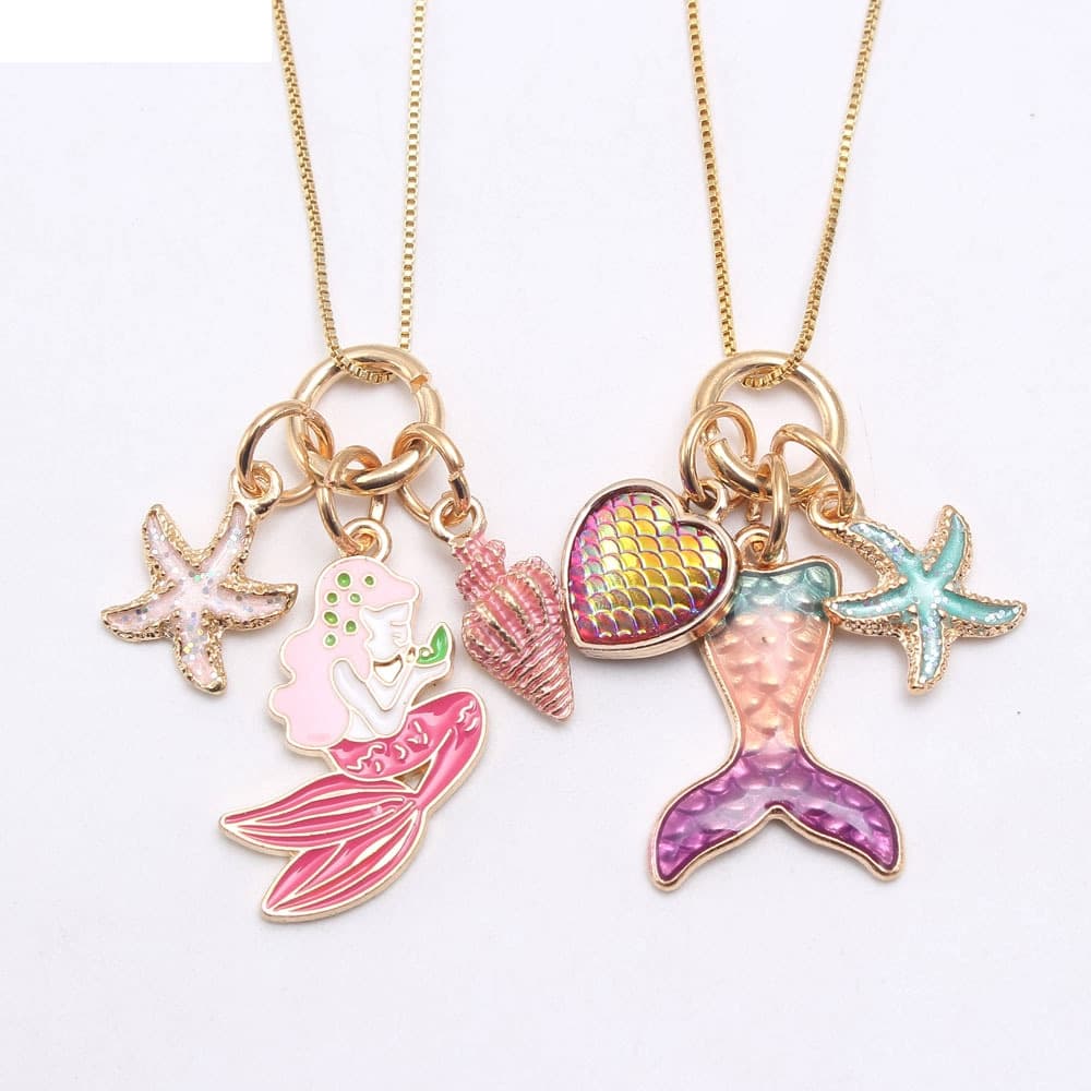 Fashion Mermaid Alloy Kid'S Pendant Necklace
