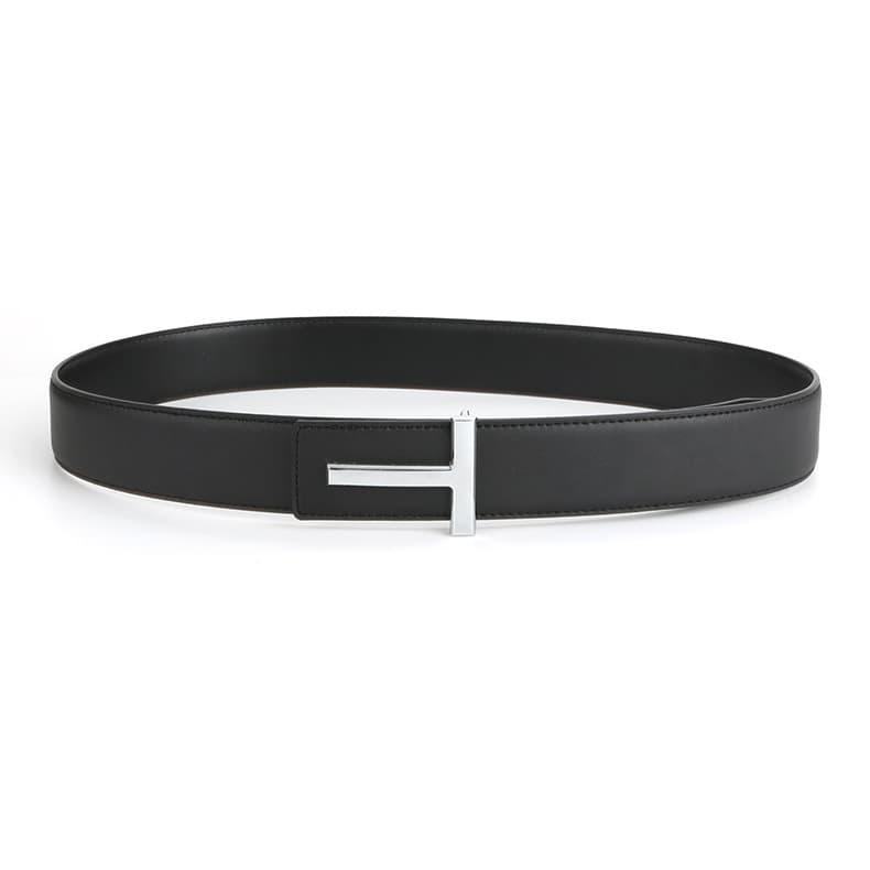 Live Streaming T-button Genuine Leather Men's Pants Belt Casual Versatile Business