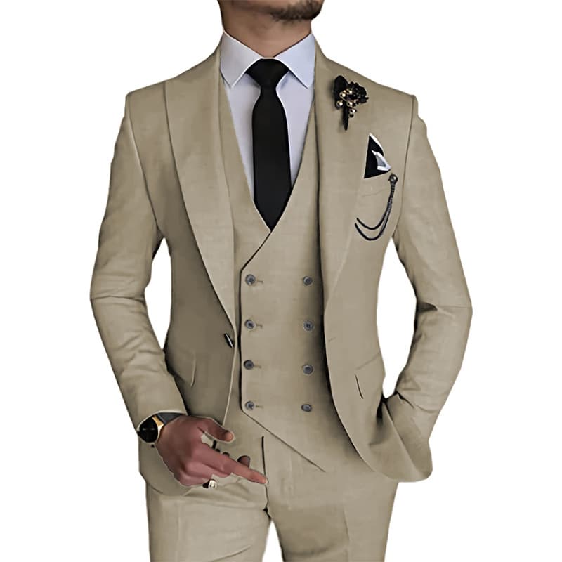 Men's Three-piece Business Suit, Cross-border Best-selling Serge Suit For Men, Wedding Dress, Groom's Best Man's Dress