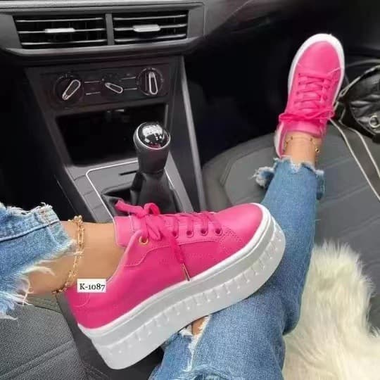 Summer New Large Size Women's Round Toe Thick Sole Casual Versatile Adhesive Single Shoes