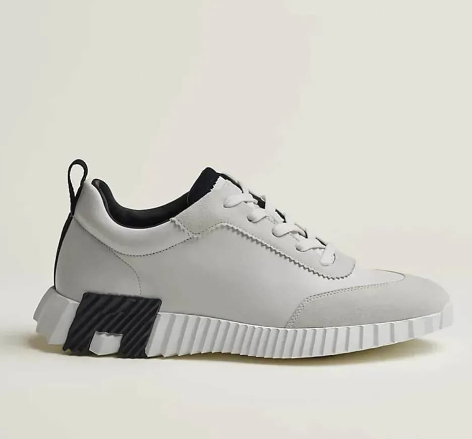 Baskets montantes de marque H pour homme, style décontracté, en cuir et mesh, à lacets, style running.