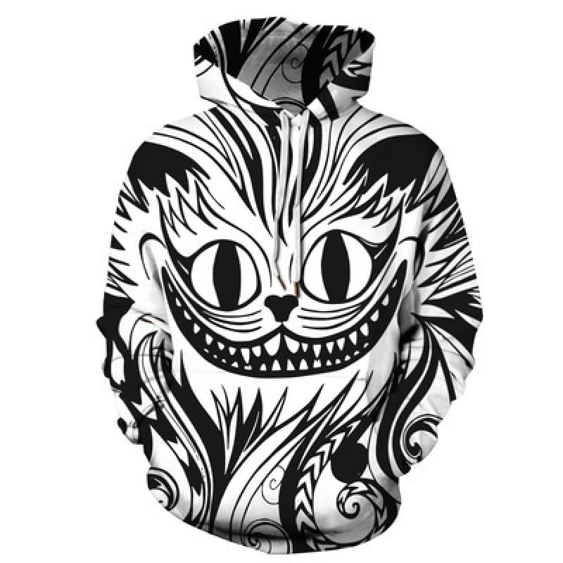 2024 Trendy New Digital Print Loose Fit Hooded Sweatshirt