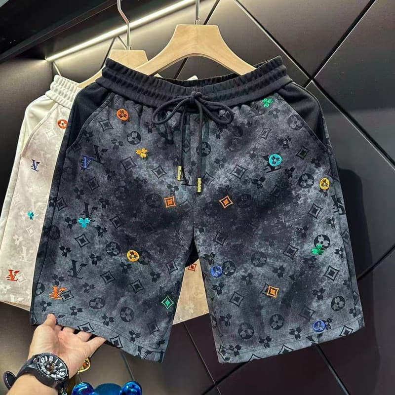Ensemble de sport décontracté d'été léger et luxueux de style européen pour homme, short brodé haut de gamme tie-dye de marque tendance et