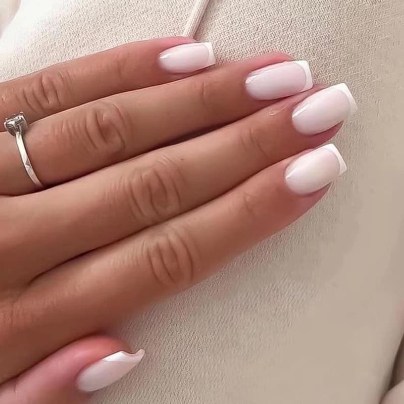 Minimalist French White Girl Gentle Enhancement European Square False Product Sheet Special Practice Nail