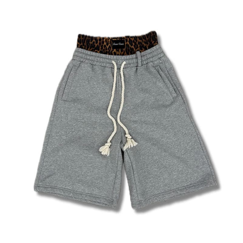 2027 Summer Fashion High Street Hip Hop Harajuku Men Cotton Embroidery Drawstring Double Waist Casual Shorts