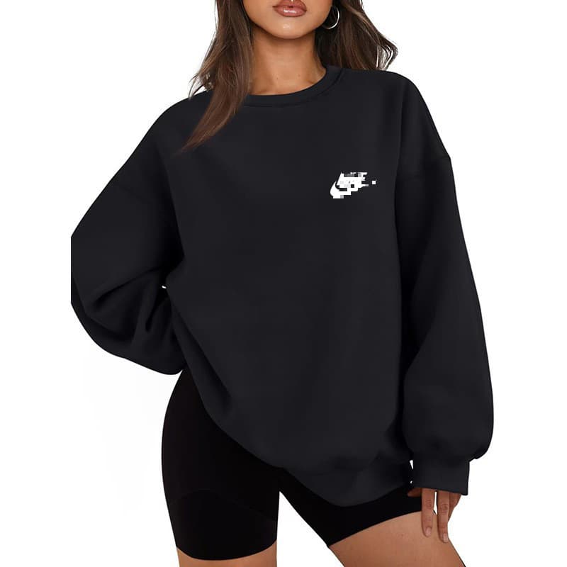 Sweat-shirt ample à col rond pour femme, imprimé de marque tendance printemps, automne et hiver