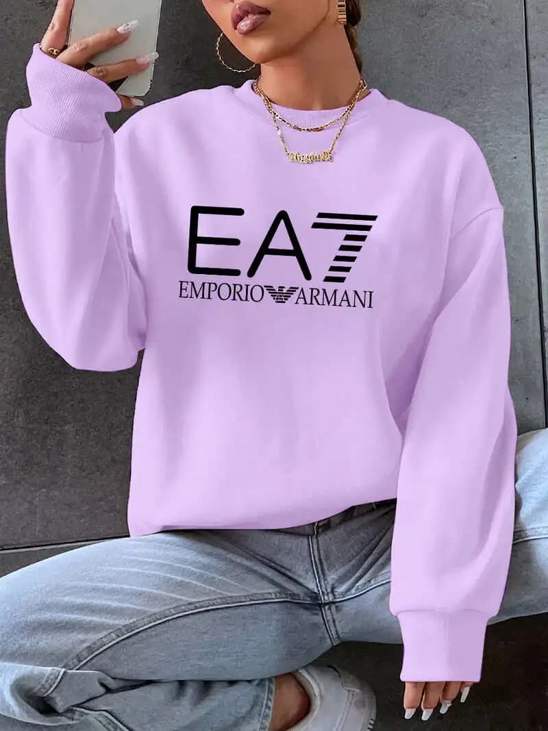 EA7 Automne et Hiver Nouveaux vêtements pour femmes et filles - Style mode et fun - Sweat à capuche à manches longues et col rond
