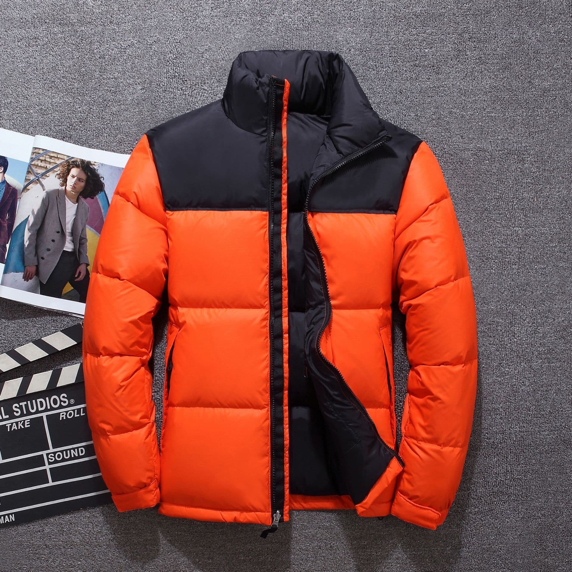 Men's Clothing public version men's short Silk cotton jacket with printed thickening for men and women, youth winter wear trend