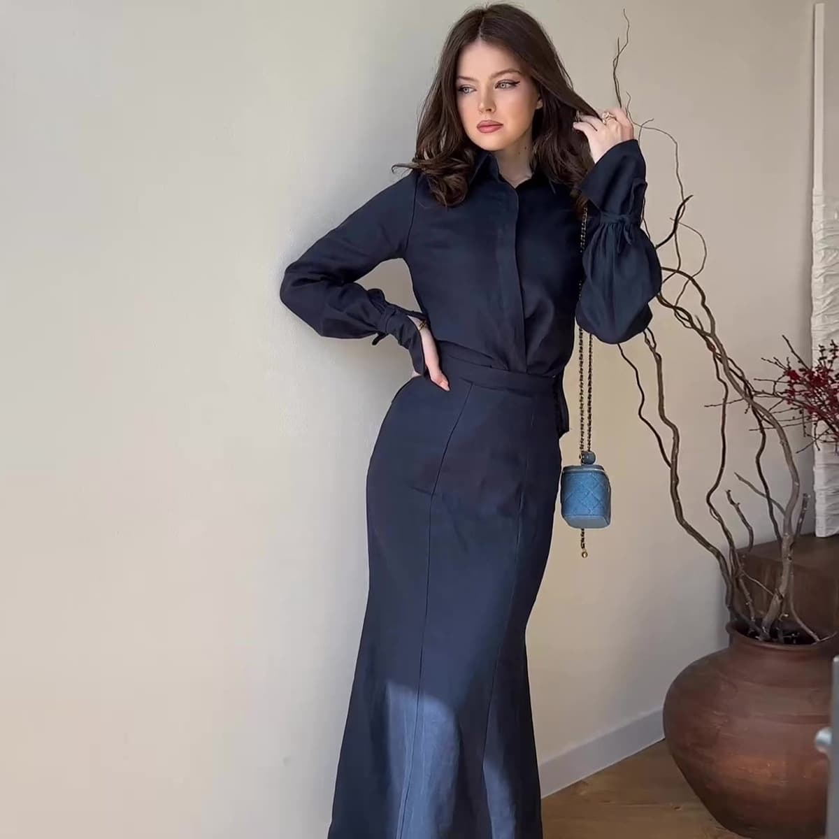 Women's Clothing Breathable Casual Elegant Professional Commuting Style Two Piece Long Skirt