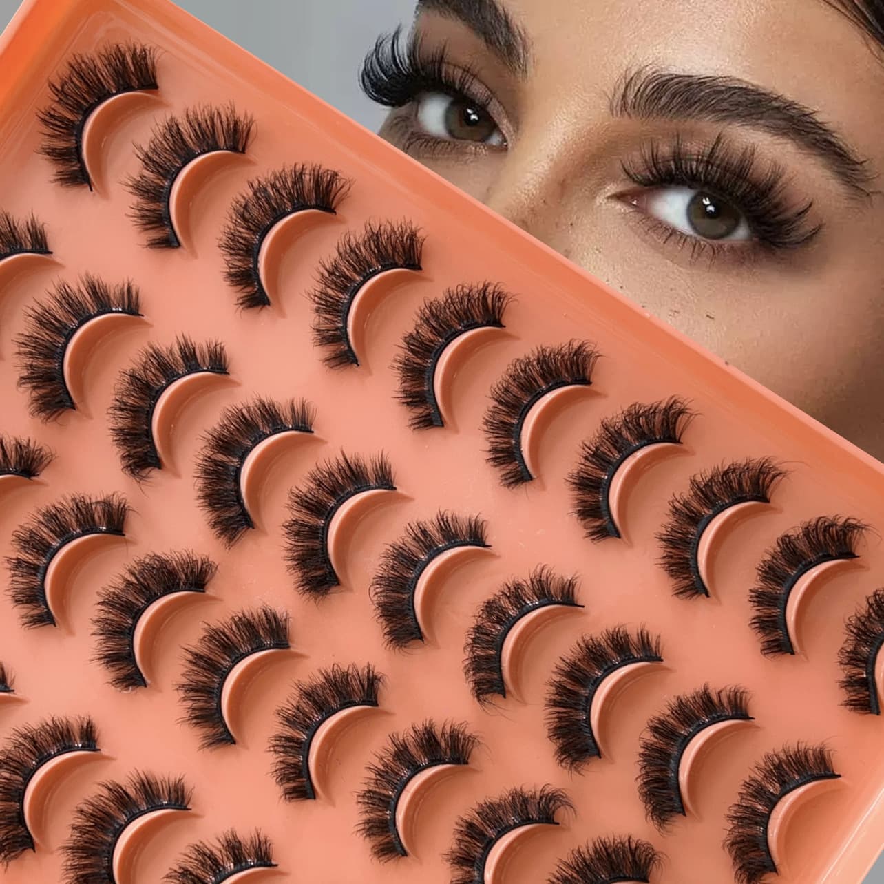 Eyelashes Set 20 Pairs Of Mixed 6D Mink False Eyelashes Natural Curling Eyelashes Thick Eyelashes