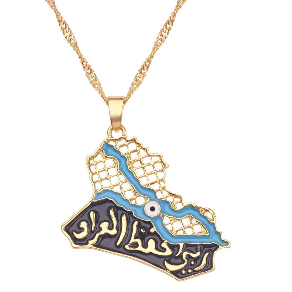 Necklaces Creative World Map Flag Necklace Pendant