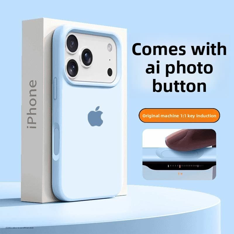 Coque en silicone liquide antichoc de style militaire avec protection intégrale et boutons intégrés pour iPhone 17 Pro Max 16 15/17 Ultra