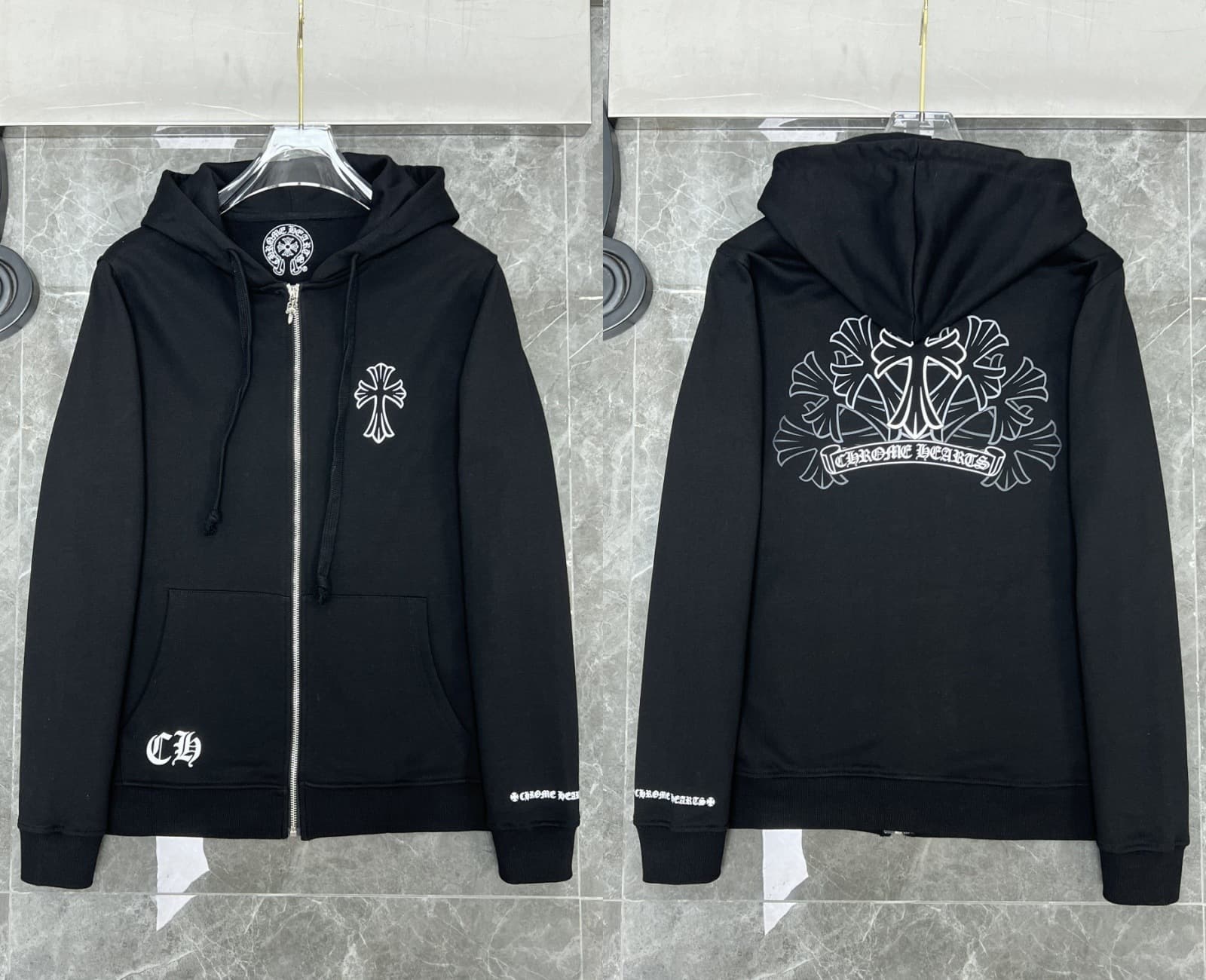 Sweat à capuche Chrome Hearts Cross, version correcte 25ss, polyvalent et tendance, vente en gros