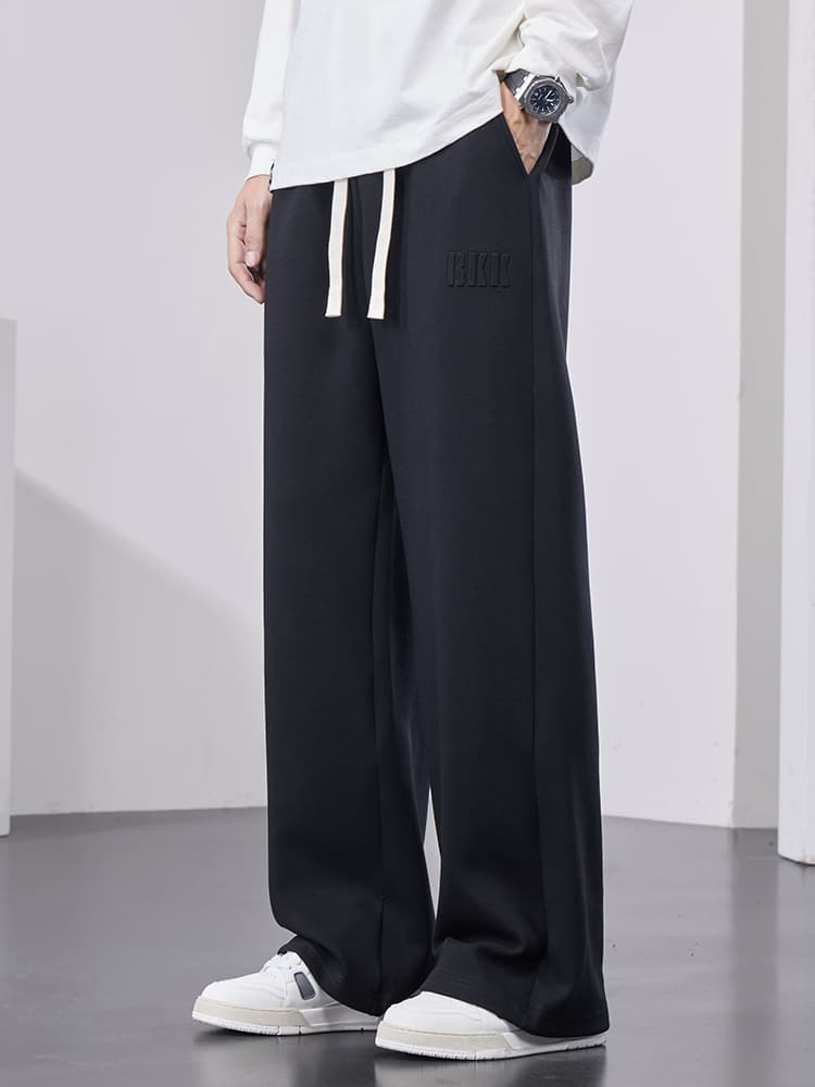 Gerade Jogginghose Für Herren, Weites Bein, Baumwolle, Trainingshose, Kordelzug, Buchstabe, Sport, Baggy-Hose, Lässige Lange Hose, Große Größe 8XL