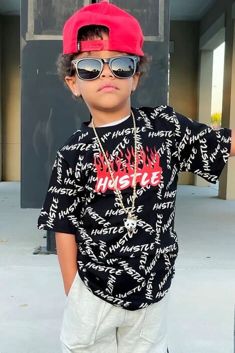 Mother&Kids Boy's T-shirt Summer children handsome trend letter-printed short-sleeved T-shirt sportswear