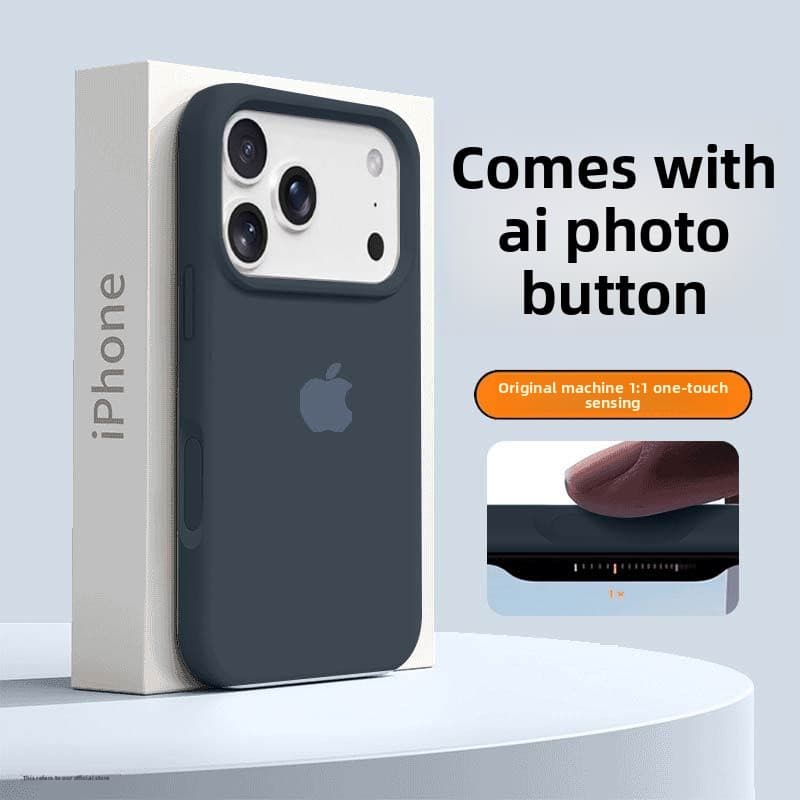 Coque en silicone liquide antichoc de style militaire avec protection intégrale et boutons intégrés pour iPhone 17 Pro Max 16 15/17 Ultra