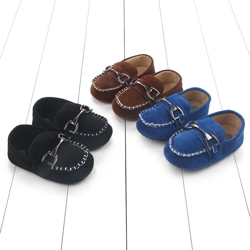 0-1 year old walking iron buckle frosted leather bean baby shoes, children's shoes