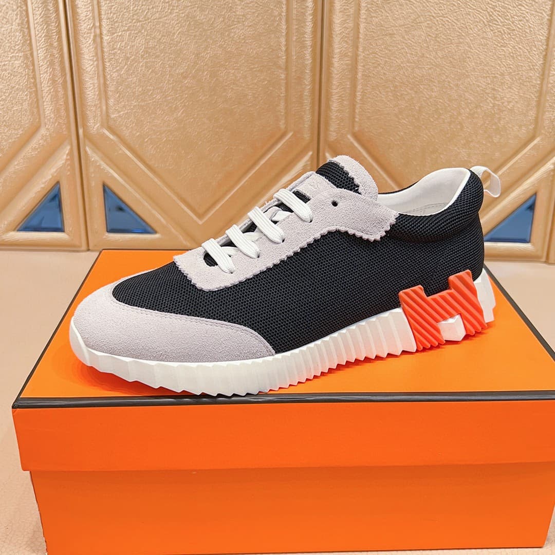 Chaussures de sport décontractées à lacets et bout rond en maille patchwork, baskets tendance et respirantes de marque H pour couple