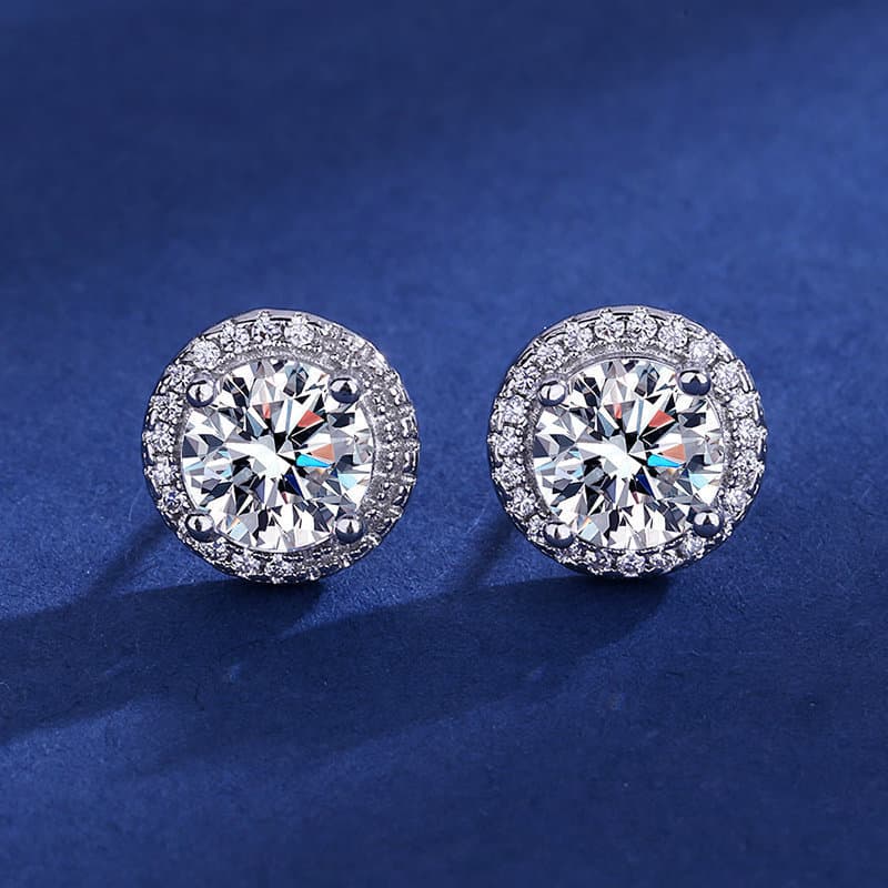 Valentine's Day Gift Slightly Inlaid With Zirconium Princess Round Bag Earrings Femininity Women's Round Small Gift Earrings, Earrings.
