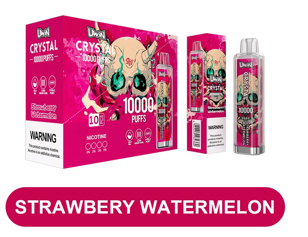 Kit de démarrage de cigarettes électroniques jetables Uwin Crystal, 10 000 bouffées, 15 saveurs, 2, 5 ou 10 pièces