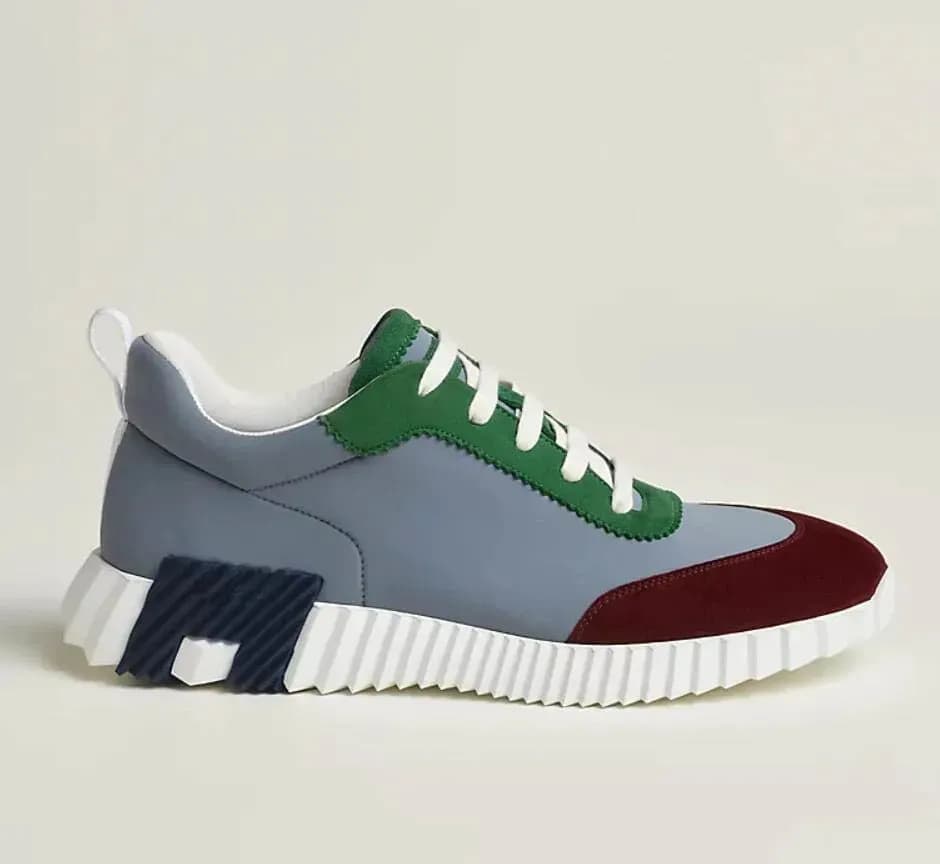Baskets montantes de marque H pour homme, style décontracté, en cuir et mesh, à lacets, style running.