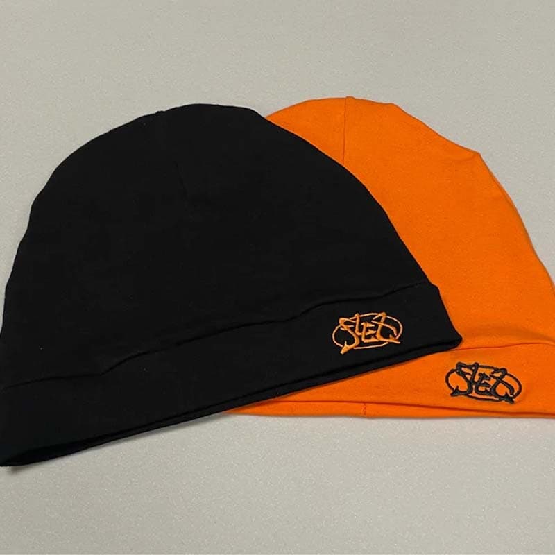Unisex Retro Hip Hop Beanie Double-Layered Knit Cap With Embroidered Lettering Black White Black Orange Orange Trendy Hat For Men & Women