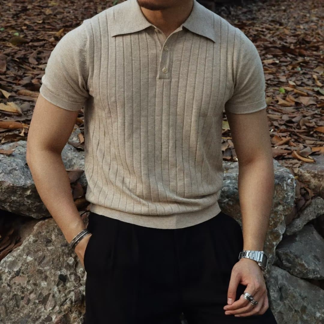 Polo classique uni pour homme - Coupe ajustée, manches courtes, décontracté, pour l'été, respirant et confortable, polyvalent au quotidien.