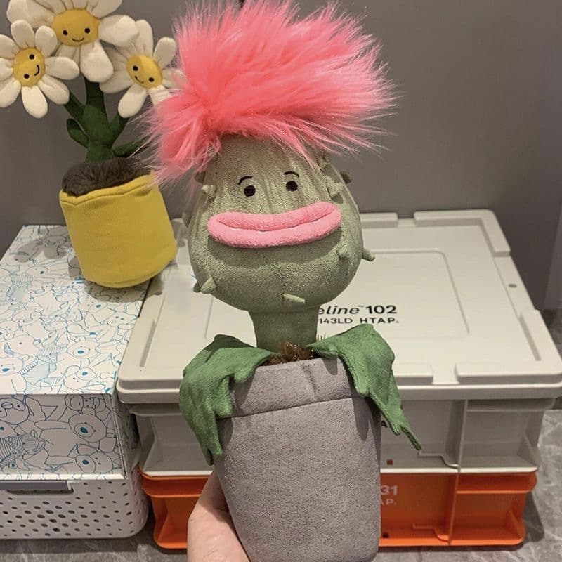 Stuffed Plush Animals Doll Carnivorous Flower Priscilla Potted Cute Plush Children's Doll Accompanying Baby