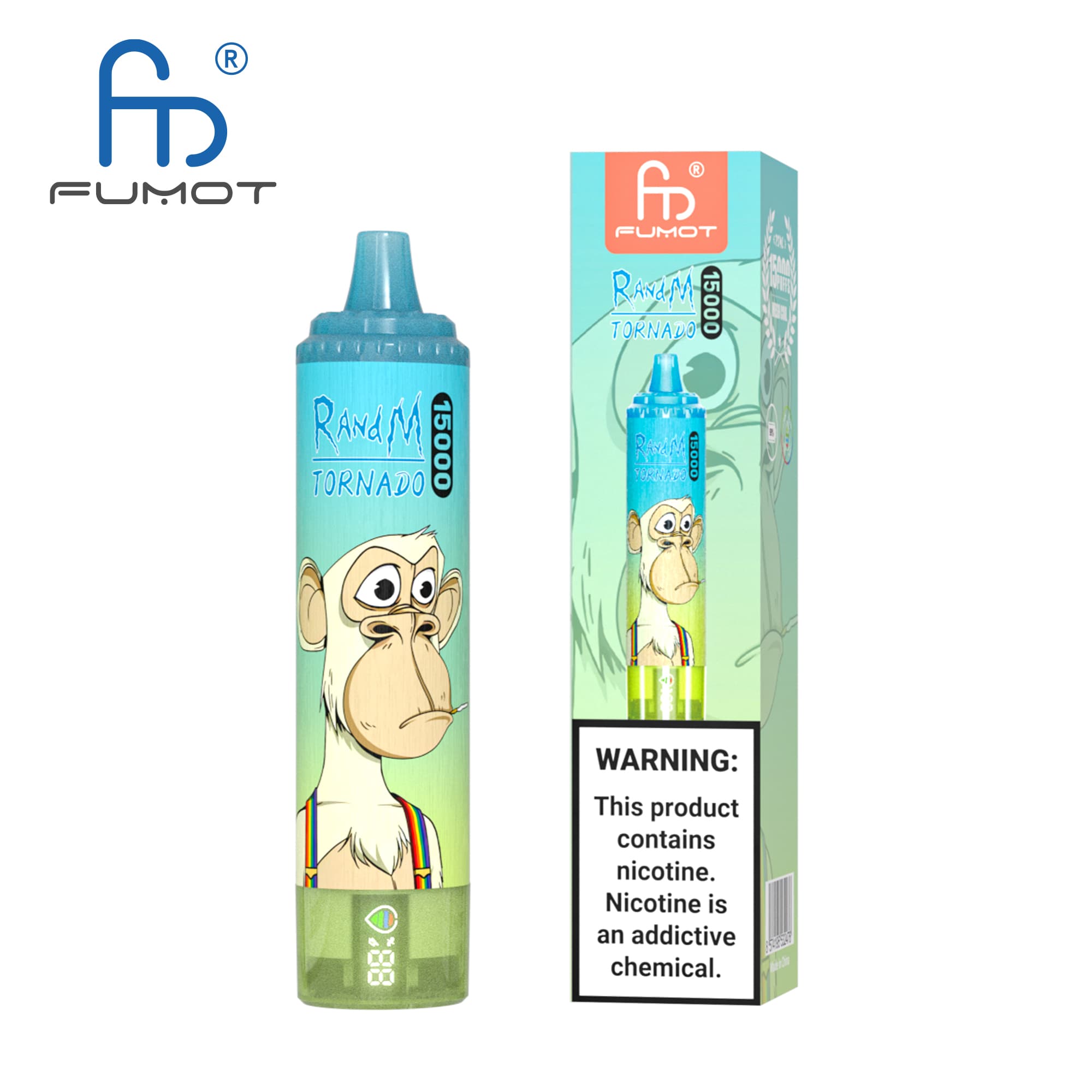 15PCS 15000 Puffs RANDM TORNADO Fraise Kiwi Saveur Fruitée Jetables Vape Cigarettes Électroniques Appareil Kit De Démarrage