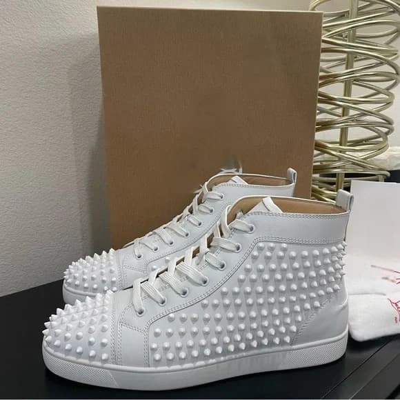 Men's High-Top Studded Sneakers – Punk Rock Fashion Shoes With Metal Rivets, Chunky Rubber Sole & Retro Street Style