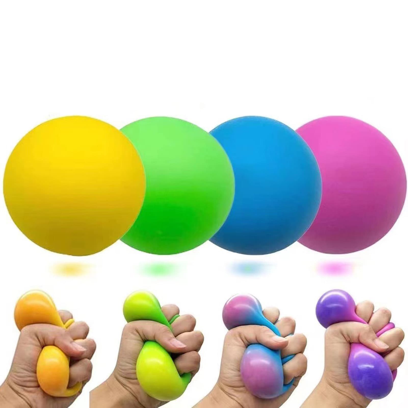 ToysMall Ball Squeeze Toy Super Soft TPR Colorful Ball Rebound Pinch Toy Relieve Stress Elastic Vent Ball Squishes Toy