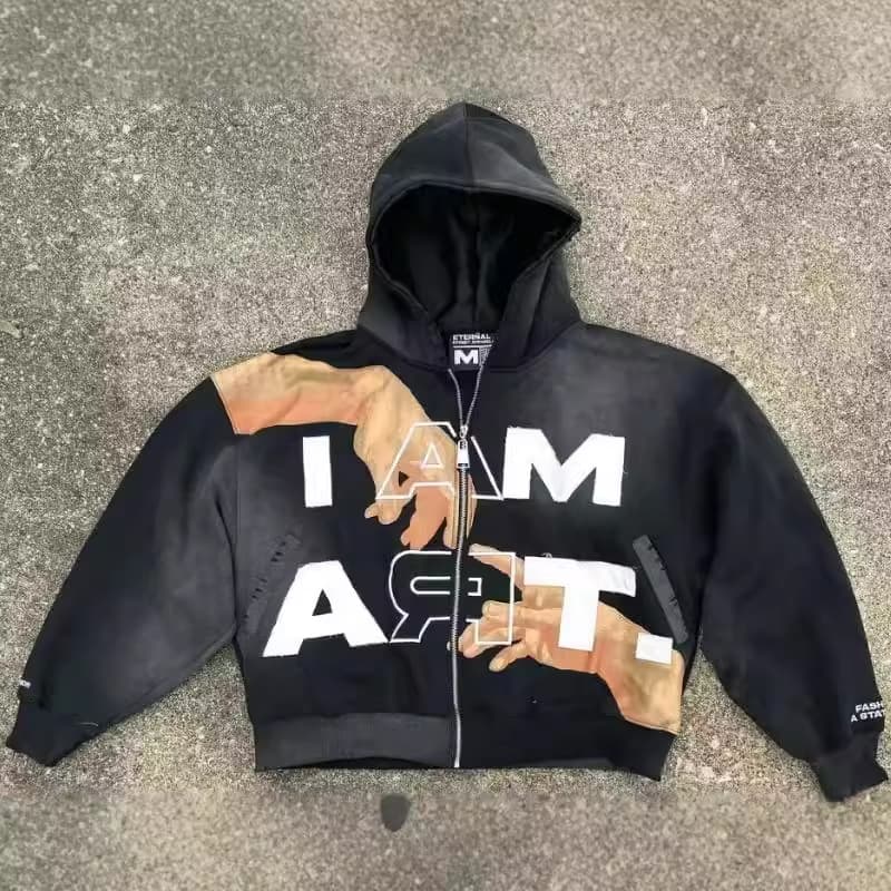 Men's Clothing sweatshirt shi loose niche pullover outer wear handsome short hooded top